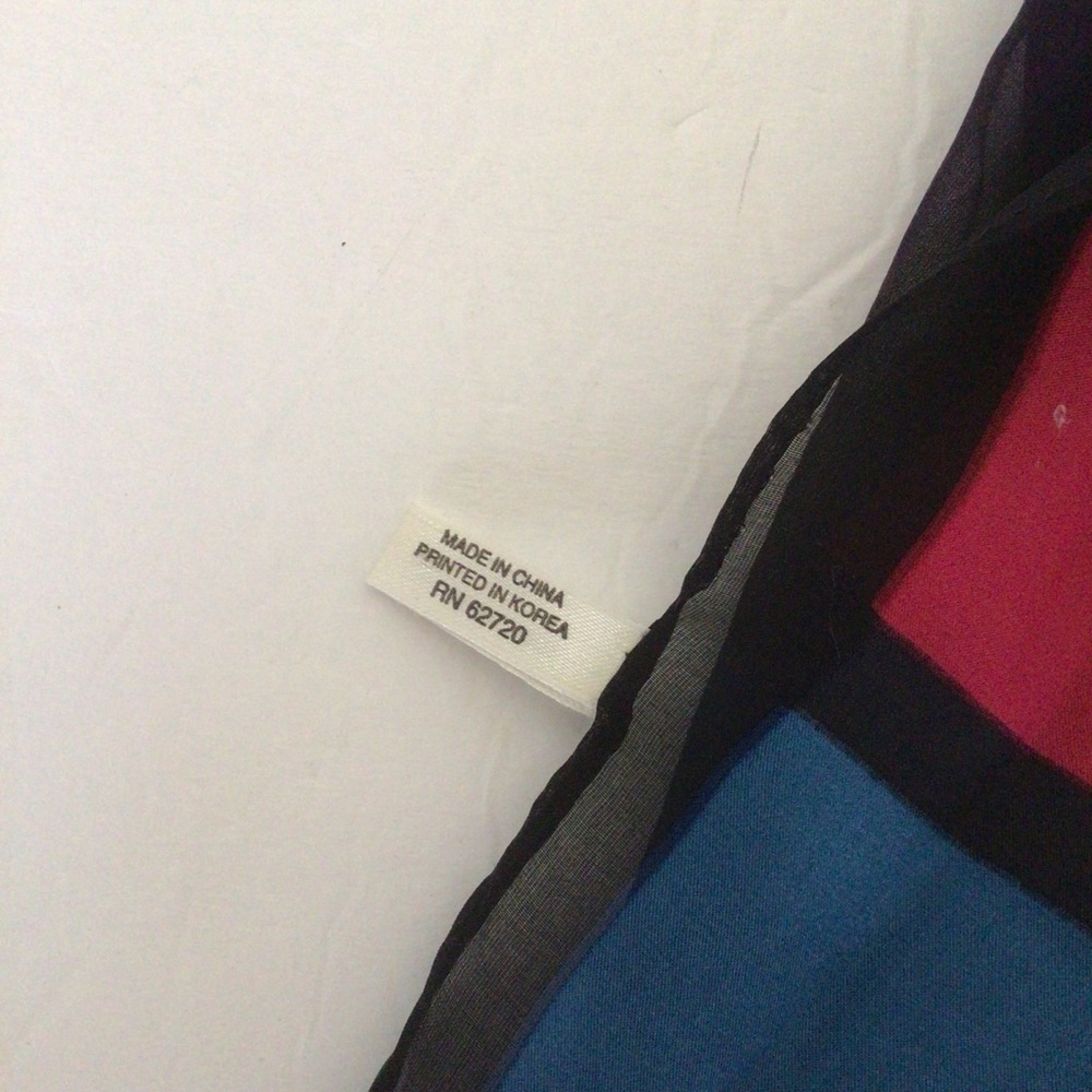 ACCESSORY STREET WINDOWPANE MULTI COLORED SILK NECK OR HAIR SCARF - Picture 5 of 10